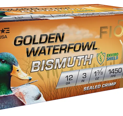 FIOCCHI 12 GA GOLDEN WATERFOWL BISMUTH #2 3″ 1 3/8 OZ 10RD