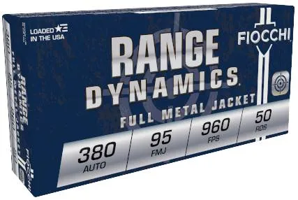 FIOCCHI 380ACP RANGE DYNAMICS 380 ACP 95GR FMJ 1000RD CASE