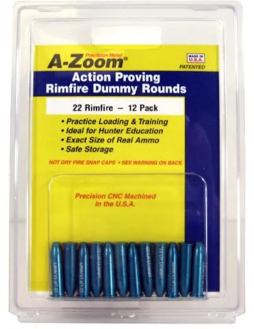 A Zoom Rimfire Dummy Rounds – 22 Long Rifle Action Proving Rounds 12/Pack