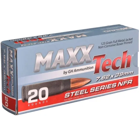 MAXXTECH NFR 7.62X39MM 123 GR STEEL CASED 600RD BULK CASE
