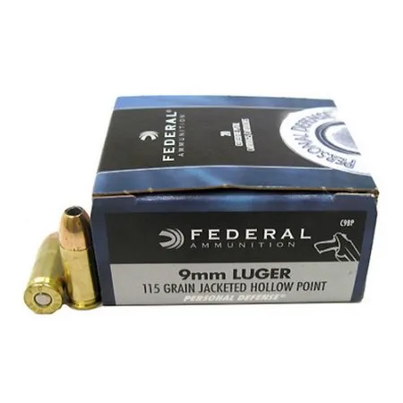 Federal C9BP Personal Defense 9MM 115Gr Jacketed Hollow Point 20 ROUNDS
